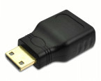 Переходник шт.mini HDMI - гн.HDMI plastic - gold